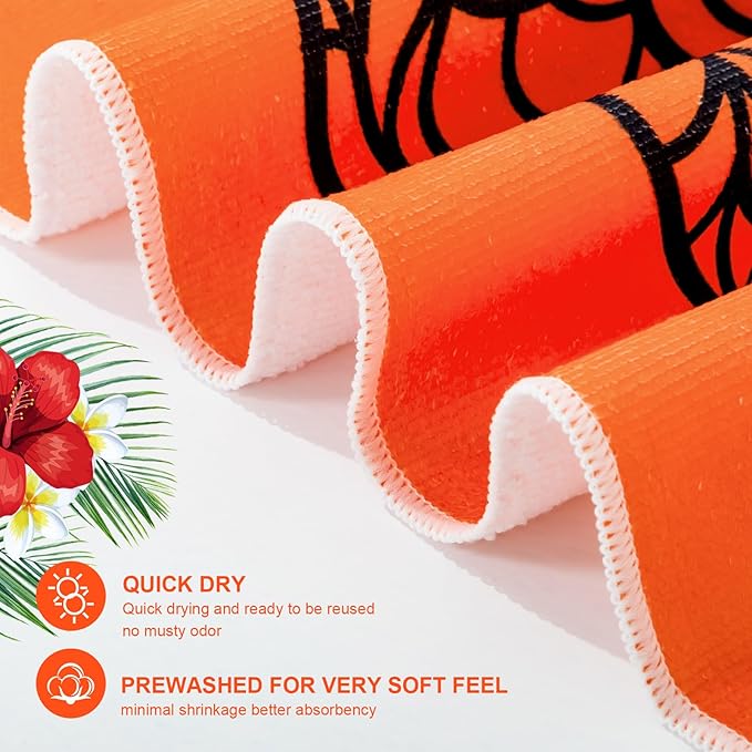 Redbaker 16 Packs 59 x 28 inches Oversized Hawaiian Beach Towel Bulk Extra Large Pool Towels Set Microfiber Quick Dry Swim Towel Blanket for Women Men Adult Bath Travel(Bright Colors)