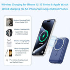 Magnetic Portable Charger with Apple-Watch Charger,10800mAh 25W PD Fast Charging Wireless Power Bank,4 Outputs Travel Essential for Magsafe Battery Pack Compatible with iPhone 17/16/15/14/13/12 Series
