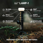 ELECOM NESTOUT Portable Charger and Lamp, 10000mAh Outdoor Battery Power Bank, 20W USB-C Fast Charging PD, Battery and Light for Camping, 300 Lumen LED Lantern Lamp-1 (Black)