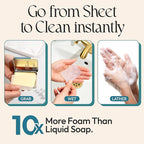 FOMIN - Antibacterial Paper Soap Sheets for Traveling - 300 Jasmine Portable Hand Soap Sheets for Travel in Tin - Dissolvable Mini Portable Travel Soap Sheet for Hand Washing, Camping and Hiking