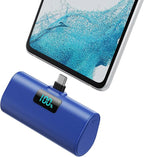Mini Portable Charger USB C Power Bank,Upgraded 5500mAh PD Fast Charging Battery Pack Built-in USB-C Connector Travel Essential for iPhone17/17Pro/17Pro Max/Air/16 Plus/16Pro Max/15 Series (Deep Blue)