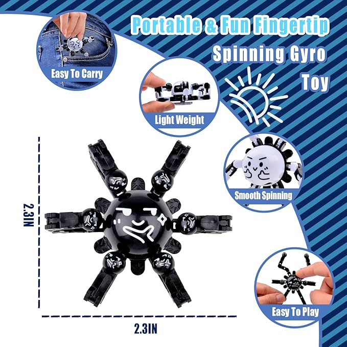 Transformable Fidget Spinners Toys for Adults and Kids,Cool Fingertip Gyros,Sensory Toys for Teens Boys Age 8-12 ADHD Autism Relief Stress Birthdays Gifts Party Favors Easter Travel Toys