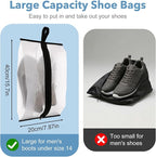 Shoe Travel Bags for Luggage, 4 Pack Waterproof Portable Travel Shoe Bags with Zipper and Handle for Organizer, Reusable Shoes Bag for Gym for Men Women