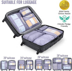 Veken 10 Set Packing Cubes for Travel Essential, Suitcase Organizer Bags in 4 Sizes, Carry-On Luggage Accessories with Large Laundry & Hanging Toiletry Bag, Must-Have for Airplane, Road Trip & Camping