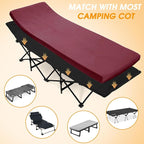 CYMULA Camping Cot Mattress 2in Memory Foam Sleeping Pad,Soft Warm Non-Slip Camping Mattress Topper with Retaining for Adults,Portable Roll up Pad for Travel（only Mattress）