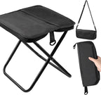 Camping Stool Collapsible Stool, Portable Folding Stool for Adults, Lightweight Foldable Stools for Outdoor Camping Hiking Fishing Travel Gardening Picnic Beach, Holds 264.5LBS(Black)