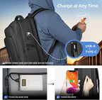 17.3 Inch Laptop Backpack for Men Women, 30L Travel Backpack Carry-On Flight Approved,Work Computer Backpack with USB A&C Port, Business Laptop Bag, Water-Resistant Anti-Theft Daypack - Black
