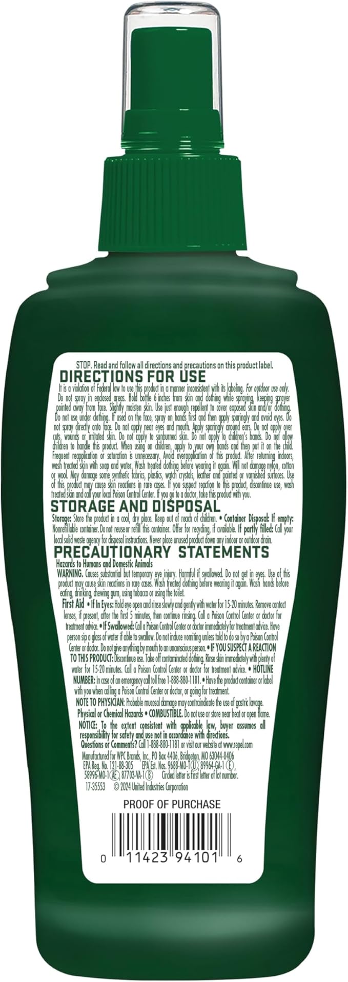 Repel Insect Repellent Sportsmen Max Formula Pump Spray 40 Percent DEET, 6 Ounces, Long-Lasting Insect Repellent Spray Repels Mosquitoes, Ticks, Gnats, Biting Flies, Chiggers And Fleas, 12 Pack