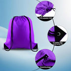PLULON 15 Pcs Purple Drawstring Bags Drawstring Backpack Bulk, String Backpack Cinch Sack Sport Gym Backpack Bags for Yoga Traveling Outdoor Sports