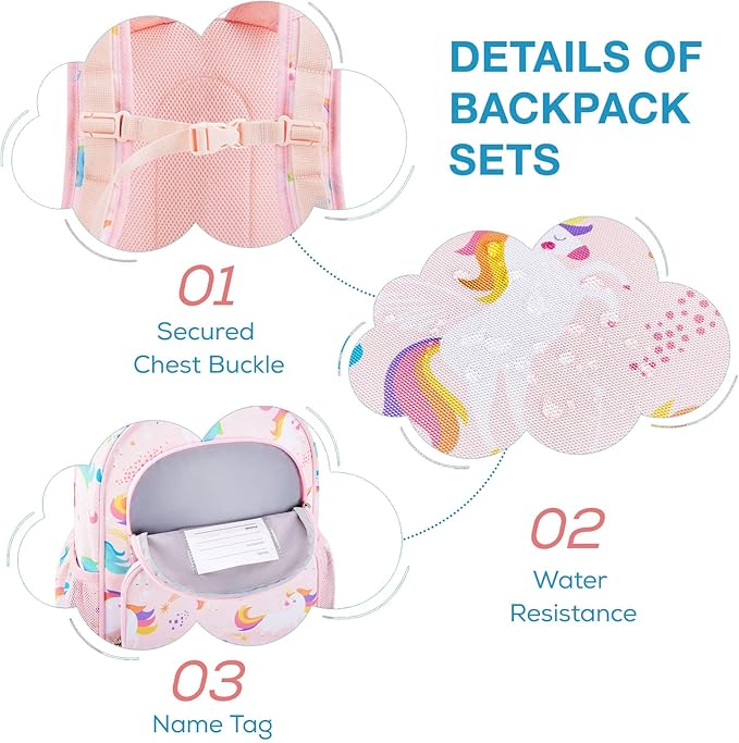 mommore Kids Backpack for Boys Girls 4-8 Kindergarten Elementary School Backpack with Lunch Box - 15” H Fit Folder