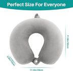 RAINFLOW Neck Pillow for Airplane Sleeping – Memory Foam Travel Pillow with Neck & Head Support, U-Shaped Design for Long Flights, Portable Adult Neck Support Pillow with Washable Cover (Grey)