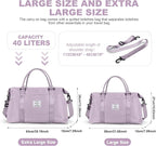 HYC00 Travel Duffel Bag,Carry-on Overnight Weekender Bags for Women,Sports Tote Gym Bag with Wet Pocket