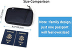 Family Passport Holder for 4, Black Passport Wallet for Travel, Passport Cover RFID Blocking for Women, Waterproof Wallet with Zipper, Airtag Passport Case for Men, Multiple Passport Bag