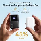 INIU Ultra Small 10000mAh 45W PD Power Bank & 240W Fast Charging [6.6ft, 2-Pack] Type C Charger Cord Combo