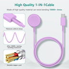 2Pack for Apple Watch Charger Cable, Magnetic Fast Charger to USB-C Cable 3FT, Wireless Fast iWatch Charger Portable Compatible with iWatch Ultra/Series 9/8/7/6/SE/SE2/5/4/3/2/1-Purple