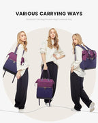 LOVEVOOK Laptop Backpack for Women, 17.7 Inch Work Laptop Bag with USB Port, Fashion Teacher Nurse Backpack Purse, Waterproof Travel Computer Backpack with Organizer Bag, 2pcs, Blue-Purple