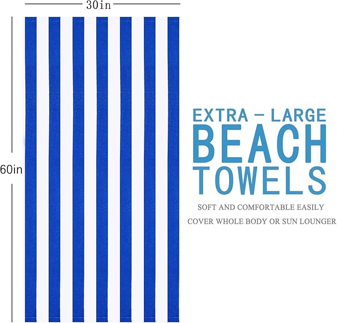 4 Packs Extra Large Bath Towels Striped Beach Towel Set Bathroom Sheets Bulk Quick Dry Soft Fluffy XL Big Oversized Absorbent Blanket Turkish Microfiber Hotel Shower Pool Hot Toallas Grandes