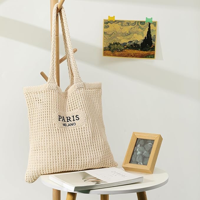 Trifabricy Beach Bags for Women, Large Beach Bag, Woven Straw Tote Bags Waterproof, Weaving Swim Shopping Travel Bag