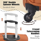 Lightweight Expandable Softside Luggage Sets 3 Piece, Large Capacity Travel Suitcase with Spinner Wheel, TSA Lock, Easy Access Design and Adjustable Telescoping Handle (Orange)