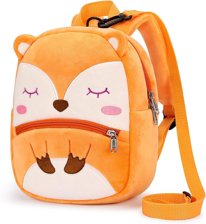 mibasies Toddler Backpacks for Girls 2-4: Plush Backpack -3D Animal Cartoon Mini Travel Bag -10 inch Toddler Backpack Leash