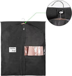 KEEGH Garment Bags for Hanging Clothes 60" (Set of 10) Dress Bags for Gowns Long Dress Bags for Closet Storage with Zipper and Eye-Hole for Folding for Suit Coats Dresses, Black
