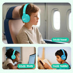 MIDOLA Kids Bluetooth Headphones 68H Play Time,Volume Limit 85/94dB, Foldable Lightweight Wireless Over-Ear Headphone for Kid Toddler Child Pad Tablet,Headsets with Built-in Mic Cyan
