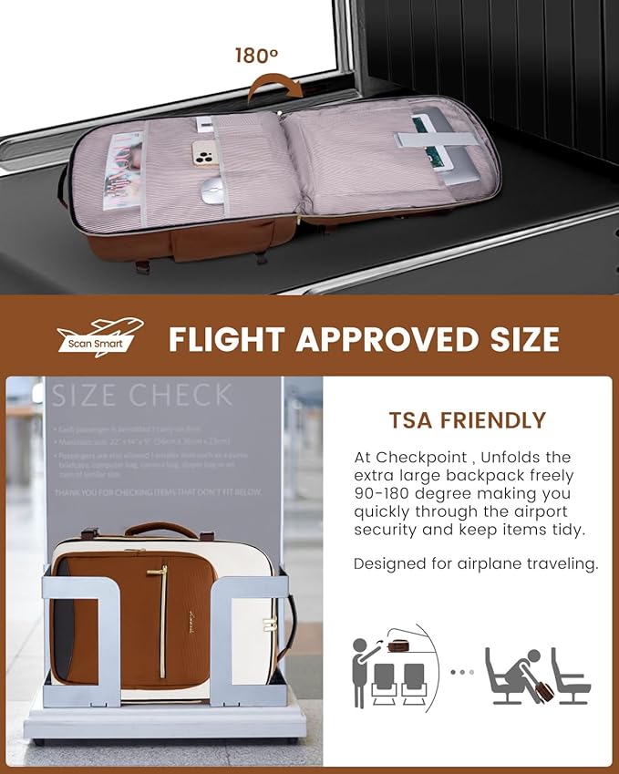 LOVEVOOK 50L Travel Backpack for Women & Men, Airline Approved Carry On Luggage with 3 Packing Cubes, TSA Overnight Bags, Waterproof Personal Item Bag, Weekender Essentials Backpacks fits 17" Laptop