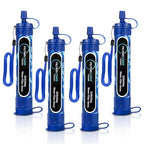 Filters-Clean Survival Water Filter Straw – 0.1 Micron Portable Personal Water Filter, 4,000L (1,056 Gallon) Capacity – Removes 99.9999% Bacteria & Protozoa – Hiking, Camping & Emergency - 4 Pack