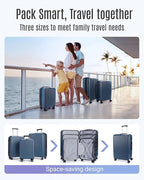 LIGHT FLIGHT Luggage Sets, Durable Hard Shell 3 Piece Set Suitcase with Spinner Wheels, Hardside Lightweight Luggage set with TSA Lock, Large Travel Luggage Set (20" 24" 28"), Horizon Cyan