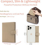 RFID Passport Holder for Women – Slim Leather Travel Wallet with Card Slots, Zipper Coin Pocket & Cash Organizer, Elegant Passport Case Gift for Travel (Apricot Beige)