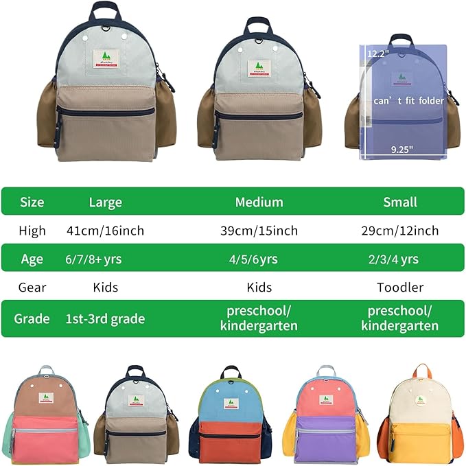 15 Inch Kids' Backpack for School & Travel, Kindergarten to Elementary School, Small Child Toddler Size, For Girls & Boys 5-8, Medium