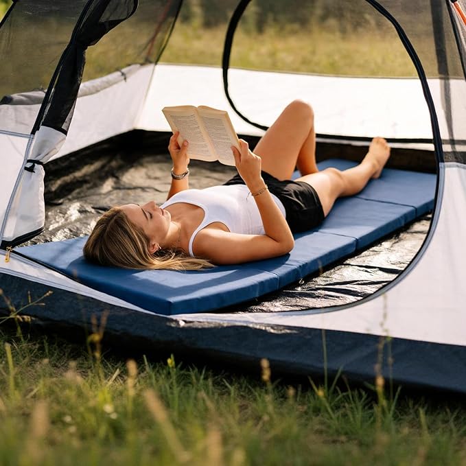 ABORON XXL Camping Cot with 2in Memory Foam Mattress, 900LBS Heavy Duty Sleeping Cot for Adults, Extra Wide Sleeping Cot, 1200D Double Layer Oxford Cot for Camping, Guest, Office Nap