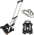 Mount-It! Folding Luggage Cart with Wheels, Foldable Hand Truck Dolly Carries 77 lbs, 4 lbs Lightweight, Fits Carry-On, Telescoping Handle, Bungee Cord