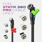 Statik 360 Pro Magnetic Connectors Tips for Fast Charging - Only Compatible with Statik360 Pro Magnet Phone Charger Cable - 3-Pack Includes i-Product Magnetic Adapter - Compatible with USB Devices
