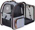 Large Cat Backpack Carrier Expandable Pet Carrier Backpack for Small Dogs Medium Cats Fit Up to 18 Lbs, Dog Carrier Backpack,Puppy Backpack Carrier, Striped