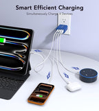 [2Pack]40W USB C Super Fast Charger Cube,PD + QC Charging Block Power Adapter 4 Port Wall Mount Plug for iPhone 17 16 15 14 13 12, Motorola, LG, Google Pixel 6a/6 Pro/6/5a/5/4/4A Box Brick (Dark Blue)