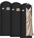 Syeeiex 72'' Long Dress Bags for Gowns, Garment Bags for Hanging Clothes, Dress Garment Bag, Garment Covers with Clear Window for Prom Dresses,Formal Gowns,Long Winter Coats,Evening Dress(3 Pack)