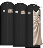 Syeeiex 72'' Long Dress Bags for Gowns, Garment Bags for Hanging Clothes, Dress Garment Bag, Garment Covers with Clear Window for Prom Dresses,Formal Gowns,Long Winter Coats,Evening Dress(3 Pack)