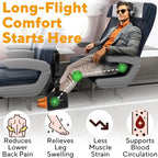 Portable Airplane Footrest for Airplane Travel - Comfortable Foot Hammock w/Memory Foam & Hardboard for No Feet Clashing - Ideal for Pain and Swelling Relief - Travel Essentials to Relax Your Feet