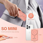 Magnetic Portable Charger Built-in Cables,10000mAh Fast Charging Wireless Charger Station External Battery Pack Slim Pocket Size Power Bank with Stand Compatible with iWatch, iPhone