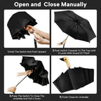 Compact Small Umbrellas for Rain&Sun, Cute Design Duck Head Umbrella for Girls Gifts, 8 Ribs Folding Umbrella with Wooden Handle