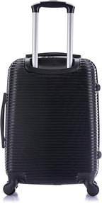 InUSA ROYAL Hardside Luggage with Ergonomic Handles | Spacious Travel Suitcase with Four Spinner Wheels and Studs | 20 Inch Hardside Carry-On Spinner Luggage | Black