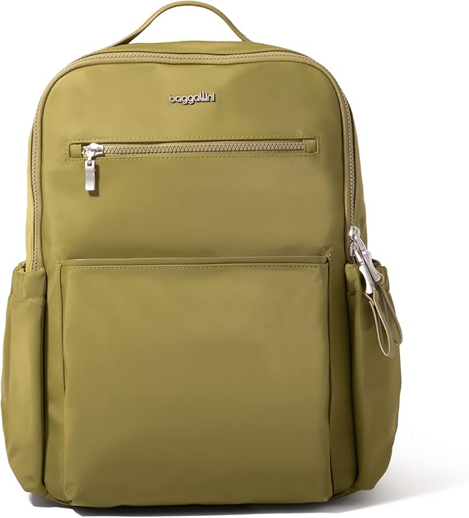 Baggallini Tribeca Expandable Laptop Backpack - 15"x11" Lightweight RFID Computer Bag for Work & Travel with Luggage Sleeve