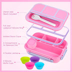 MaMix Bento Box Adult Lunch Box, Lunch Box Kids, Lunch Containers for Adults/Kids/Students,1300ML-4 Compartment Bento Box (purple)