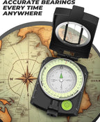 Sportneer Compass: Accurate Durable Lightweight Orienteering Compass with Strap and Carrying Case, Glow in The Dark Waterproof Hiking Essentials for Camping Backpacking, Best Survival Gifts for Kids