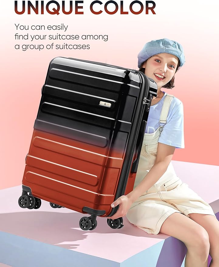 Tolino Carry on Luggage Checke Airline Approved,24 Inch Hardside Suitcase with Wheels TSA Lock, PC+ABS Lightweight Carry on Suitcases for Women and Men