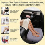 Inflatable Foot Rest for Airplane Travel & Office, Portable Leg Rest Pillow, Elevating Feet for Economy Flight, Home Desk, Car Use - Grey