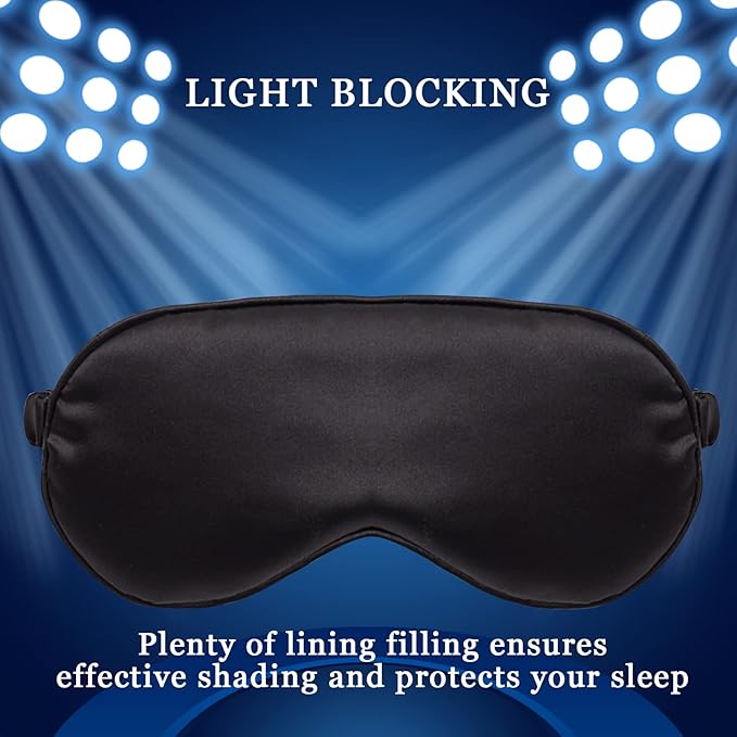 LERSVICVIL Sleep Masks 4 Pack Silky Eye Cover Soft Satin Blindfold Elastic Strap Night Eye Shade for Women Men
