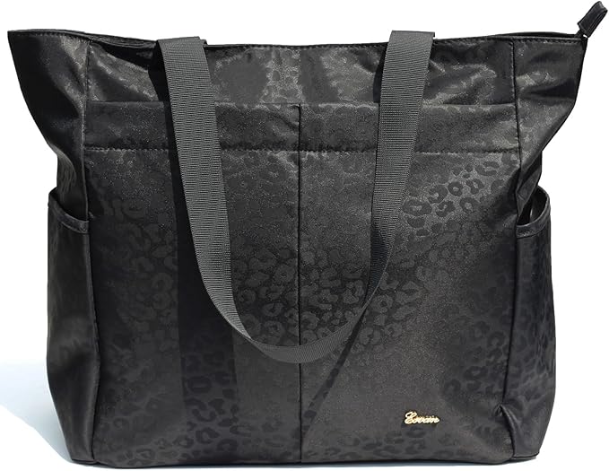 ESVAN Original Floral Tote Bag Large Shoulder Bag with Multi Pockets for Gym Travel Beach Daily Bags