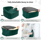 NEEZUKAR Dog Car Seat for Small Medium Dogs,Detachable Washable Dog Booster Seat Under 30lbs, Pet Car Seats Travel Bed with Storage Pockets and Safety Belt(Green)